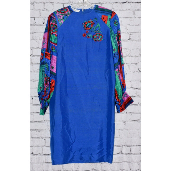 Uni Collection by Anne Crimmins Pattern Silk Dress - Picture 1 of 7